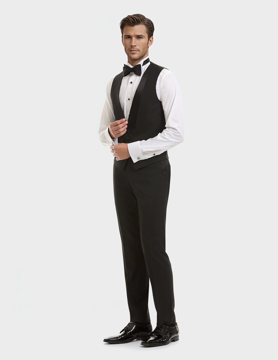 Chaleco forti black tie con bolsillos para hombre