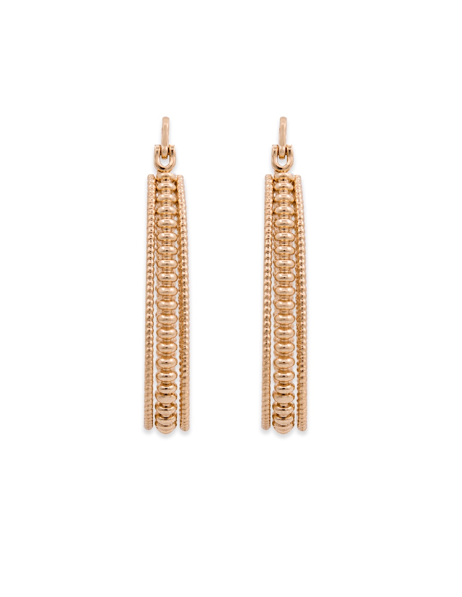 Aretes largos ovalados acabado chapa de oro zirconia Aretes largos ovalados acabado chapa de oro zirconia